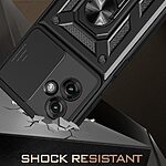 Σκληρή Πλάτη PC+TPU για Motorola Moto G55 5G από OEM σε Κόκκινο χρώμα με περιστρεφόμενο Stand και προστασία φακού κάμερας.