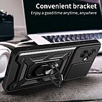 Σκληρή Πλάτη PC+TPU για Motorola Moto G55 5G από OEM σε Κόκκινο χρώμα με περιστρεφόμενο Stand και προστασία φακού κάμερας.