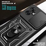 Σκληρή Πλάτη PC+TPU για Motorola Moto G55 5G από OEM σε Κόκκινο χρώμα με περιστρεφόμενο Stand και προστασία φακού κάμερας.