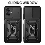 Σκληρή Πλάτη PC+TPU για Motorola Moto G55 5G από OEM σε Μαύρο χρώμα με περιστρεφόμενο Stand και προστασία φακού κάμερας.