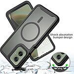 Σκληρή Πλάτη PC+TPU για Motorola Moto G55 5G από OEM σε Μαύρο χρώμα με 360° προστασία, μαγνητικό δαχτυλίδι και ενσωματωμένο προστατευτικό οθόνης PET.