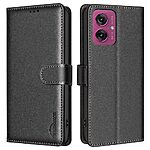 Flip Πορτοφόλι από Συνθετικό Δέρμα (PU) για Motorola Moto G55 5G από BINFEN COLOR BF32 σε Μαύρο με RFID προστασία, Wallet και Stand.