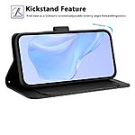 Flip Πορτοφόλι από Συνθετικό Δέρμα (PU) με TPU για το Motorola Moto G55 5G σε Μαύρο χρώμα με θήκες καρτών, stand και λουράκι καρπού.