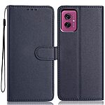 Flip Πορτοφόλι από Συνθετικό Δέρμα (PU) με TPU για Motorola Moto G55 5G σε Μπλε χρώμα με θήκες καρτών, Stand και λουράκι καρπού.