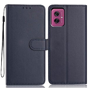 ΘΗΚΕΣ ΚΙΝΗΤΩΝ ΑΞΕΣΟΥΑΡ LG Nexus 5 27 Flip Πορτοφόλι από Συνθετικό Δέρμα (PU) με TPU για Motorola Moto G55 5G σε Μπλε χρώμα με θήκες καρτών, Stand και λουράκι καρπού.