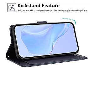 ΘΗΚΕΣ ΚΙΝΗΤΩΝ ΑΞΕΣΟΥΑΡ LG Nexus 5 28 Flip Πορτοφόλι από Συνθετικό Δέρμα (PU) με TPU για Motorola Moto G55 5G σε Μπλε χρώμα με θήκες καρτών, Stand και λουράκι καρπού.