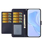 Flip Πορτοφόλι από Συνθετικό Δέρμα (PU) με TPU για Motorola Moto G55 5G σε Μπλε χρώμα με θήκες καρτών, Stand και λουράκι καρπού.