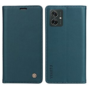 Flip Πορτοφόλι από Συνθετικό Δέρμα (PU) με TPU για Motorola Moto G55 5G από YIKATU YK-001 σε Πράσινο χρώμα με Wallet και Stand.