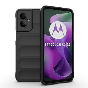 Πλάτη TPU για Motorola Moto G55 5G από AMORUS σε Μαύρο χρώμα. Ανθεκτική, εύκαμπτη προστασία με raised lips για κάμερα και οθόνη.