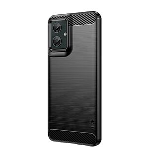 Πλάτη TPU για Motorola Moto G55 5G από MOFI JK TPU Series-1 σε Μαύρο χρώμα με Carbon Fiber υφή και αντικραδασμική προστασία.
