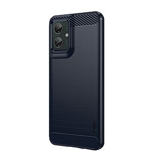 Πλάτη TPU για Motorola Moto G55 5G από MOFI JK TPU Series-1 με υφή carbon fiber σε Μπλε χρώμα. Αντικραδασμική προστασία και σχεδιασμός ταχείας ψύξης.