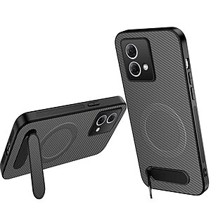 Σκληρή Πλάτη PC+TPU για Motorola Moto G84 5G από WANLONFENG QT Series σε Γκρι χρώμα με ενσωματωμένο Stand και μαγνητική συμβατότητα.