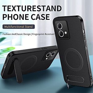 Σκληρή Πλάτη PC+TPU για Motorola Moto G84 5G από WANLONFENG QT Series σε Γκρι χρώμα με ενσωματωμένο Stand και μαγνητική συμβατότητα.