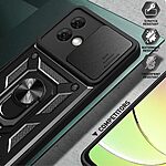 Σκληρή Πλάτη PC+TPU για Motorola Moto G84 5G από OEM σε Μαύρο χρώμα με περιστρεφόμενο Stand, κινητή ασπίδα φακού και μαγνητική βάση αυτοκινήτου.