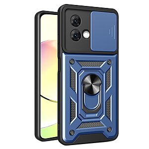 Σκληρή Πλάτη PC+TPU για Motorola Moto G84 5G από OEM σε Μπλε Σκούρο χρώμα με περιστρεφόμενο Stand και προστασία φακού κάμερας.