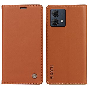Flip Πορτοφόλι από Συνθετικό Δέρμα (PU) με TPU για Motorola Moto G84 5G από YIKATU YK-001 σε Καφέ χρώμα με θήκες καρτών και Stand.