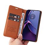 Flip Πορτοφόλι από Συνθετικό Δέρμα (PU) με TPU για Motorola Moto G84 5G από YIKATU YK-001 σε Καφέ χρώμα με θήκες καρτών και Stand.