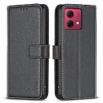 Flip Πορτοφόλι από Συνθετικό Δέρμα (PU) με TPU για Motorola Moto G84 5G από BINFEN COLOR BF17 σε Μαύρο χρώμα με Wallet και Stand.