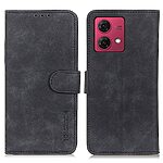 Flip Πορτοφόλι από Συνθετικό Δέρμα (PU) με TPU για Motorola Moto G84 5G από KHAZNEH σε Μαύρο χρώμα με θήκες καρτών και ενσωματωμένη βάση στήριξης.