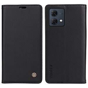 Flip Πορτοφόλι από Συνθετικό Δέρμα (PU) με TPU για Motorola Moto G84 5G από YIKATU YK-001 σε Μαύρο με θήκες καρτών και Stand.