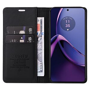 Flip Πορτοφόλι από Συνθετικό Δέρμα (PU) με TPU για Motorola Moto G84 5G από YIKATU YK-001 σε Μαύρο με θήκες καρτών και Stand.