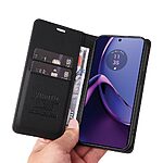 Flip Πορτοφόλι από Συνθετικό Δέρμα (PU) με TPU για Motorola Moto G84 5G από YIKATU YK-001 σε Μαύρο με θήκες καρτών και Stand.