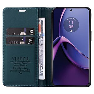 Flip Πορτοφόλι από Συνθετικό Δέρμα (PU) με TPU για Motorola Moto G84 5G από YIKATU YK-001 σε Πράσινο χρώμα με Wallet και Stand.
