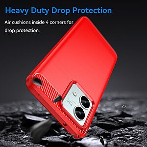 Πλάτη TPU για Motorola Moto G84 5G από OEM σε Κόκκινο χρώμα με υφή Carbon Fiber και ανθεκτικό σχεδιασμό κατά κρούσεων.