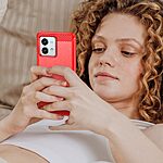 Πλάτη TPU για Motorola Moto G84 5G από OEM σε Κόκκινο χρώμα με υφή Carbon Fiber και ανθεκτικό σχεδιασμό κατά κρούσεων.