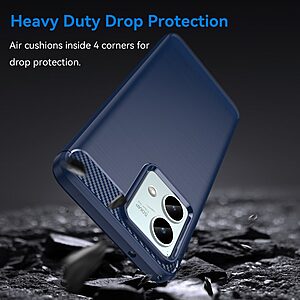 Πλάτη TPU για Motorola Moto G84 5G από OEM σε Μπλε χρώμα με υφή Carbon Fiber, ανθεκτική σε κρούσεις και ανθεκτική στα δακτυλικά αποτυπώματα.