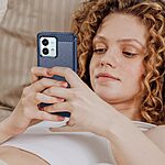 Πλάτη TPU για Motorola Moto G84 5G από OEM σε Μπλε χρώμα με υφή Carbon Fiber, ανθεκτική σε κρούσεις και ανθεκτική στα δακτυλικά αποτυπώματα.