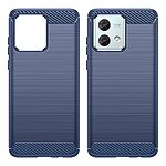 Πλάτη TPU για Motorola Moto G84 5G από OEM σε Μπλε χρώμα με υφή Carbon Fiber, ανθεκτική σε κρούσεις και ανθεκτική στα δακτυλικά αποτυπώματα.