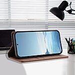 Flip Πορτοφόλι από Συνθετικό Δέρμα (PU) με TPU για Motorola Moto G86 5G σε Καφέ χρώμα με RFID προστασία, θήκες καρτών και ενσωματωμένο Stand.