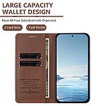 Flip Πορτοφόλι από Συνθετικό Δέρμα (PU) με TPU για Motorola Moto G86 5G σε Καφέ χρώμα με RFID προστασία, θήκες καρτών και ενσωματωμένο Stand.