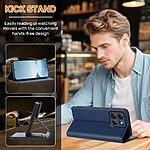 Flip Πορτοφόλι από Συνθετικό Δέρμα (PU) με TPU για το Motorola Moto G86 5G σε Μπλε Σκούρο χρώμα με RFID προστασία, θήκες καρτών και ενσωματωμένο Stand.