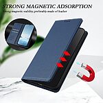 Flip Πορτοφόλι από Συνθετικό Δέρμα (PU) με TPU για το Motorola Moto G86 5G σε Μπλε Σκούρο χρώμα με RFID προστασία, θήκες καρτών και ενσωματωμένο Stand.