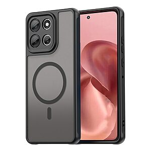 Σκληρή Πλάτη PC+TPU για Motorola Moto G86 5G από OEM σε Μαύρο χρώμα με μαγνητική περιοχή και ενισχυμένες γωνίες για προστασία από πτώσεις.