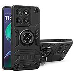 Σκληρή Πλάτη PC+TPU για Motorola Moto G86 5G από OEM σε Μαύρο χρώμα με Ring Kickstand και συμβατότητα με μαγνητικές βάσεις αυτοκινήτου.