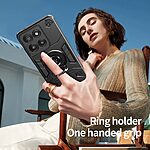 Σκληρή Πλάτη PC+TPU για Motorola Moto G86 5G από OEM σε Μαύρο χρώμα με Ring Kickstand και συμβατότητα με μαγνητικές βάσεις αυτοκινήτου.