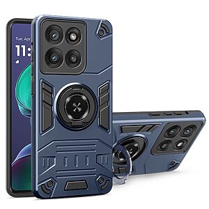 Σκληρή Πλάτη PC+TPU για Motorola Moto G86 5G από OEM σε Μπλε Σκούρο χρώμα με δαχτυλίδι-βάση 360° και συμβατότητα με μαγνητική βάση αυτοκινήτου.