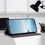 Flip Πορτοφόλι από Συνθετικό Δέρμα (PU) με TPU για Motorola Moto G86 5G σε Μαύρο χρώμα με RFID προστασία, θήκες καρτών και ενσωματωμένο stand.