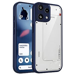 Σκληρή Πλάτη PC+TPU για το Nothing 3a Lite 5G σε Μπλε χρώμα με διάφανο πίσω τμήμα, matte φινίρισμα και ενισχυμένη προστασία από κρούσεις.