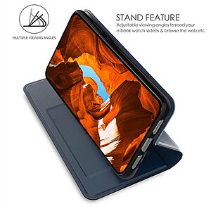 Flip Πορτοφόλι από Συνθετικό Δέρμα (PU) με TPU για το Nothing 3a Lite 5G σε Μπλε χρώμα με θήκη κάρτας και ενσωματωμένη βάση στήριξης.