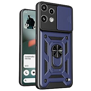 Σκληρή Πλάτη PC+TPU για το Nothing Phone 3a Lite 5G σε Μπλε χρώμα με ενσωματωμένο Stand και προστασία φακού κάμερας.