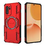 Σκληρή Πλάτη PC+TPU για OnePlus 15R 5G σε Κόκκινο χρώμα με μαγνητικό δαχτυλίδι, hollow σχεδιασμό αερισμού και προστασία από πτώσεις.