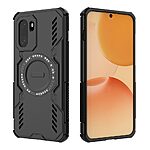 Σκληρή Πλάτη PC+TPU για OnePlus 15R 5G σε Μαύρο χρώμα με μαγνητικό δακτύλιο, hollow σχεδιασμό αερισμού και προστασία γωνιών από αέρινα μαξιλαράκια.