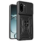 Σκληρή Πλάτη PC+TPU για OnePlus 15R 5G από OEM σε Μαύρο χρώμα με περιστρεφόμενο Stand, προστασία στρατιωτικών προδιαγραφών και κινητή ασπίδα κάμερας.