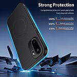 Σκληρή Πλάτη PC+TPU για OnePlus 15R 5G από WANLONFENG TQ Series σε Μπλε χρώμα με ενσωματωμένο μαγνήτη και υφή carbon fiber.