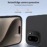 Σκληρή Πλάτη PC+TPU για OnePlus 15R 5G από WANLONFENG TQ Series σε Μπλε χρώμα με ενσωματωμένο μαγνήτη και υφή carbon fiber.