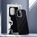 Πλάτη από Συνθετικό Δέρμα (PU) με TPU για OnePlus 15R 5G από ABEEL σε Μαύρο χρώμα με ενσωματωμένο μαγνήτη N52 και υφή carbon fiber.